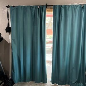 Mainstays blackout curtains 84” long 50” wide per panel. 2 panels.